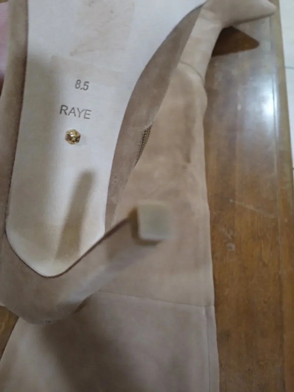 RAYE Tan Suede Thigh Height Stiletto Boots sz 8.5 M